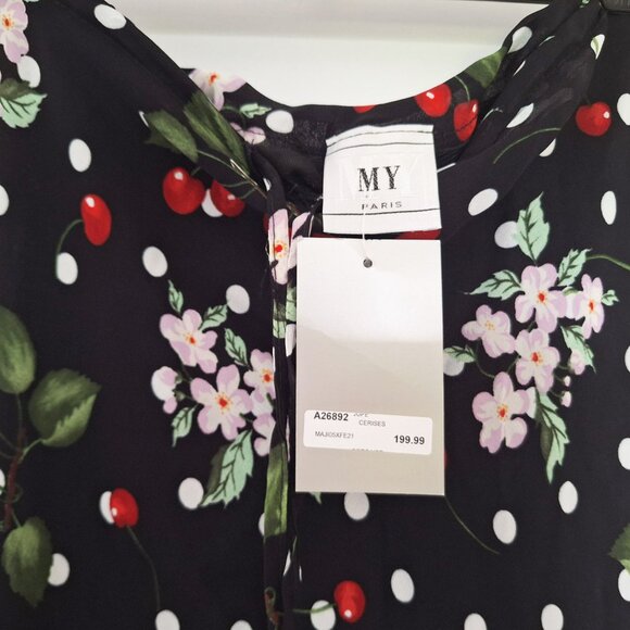 Brand New Made in France Vintage Elegant Long Black Floral Skirt - Picture 4 of 7